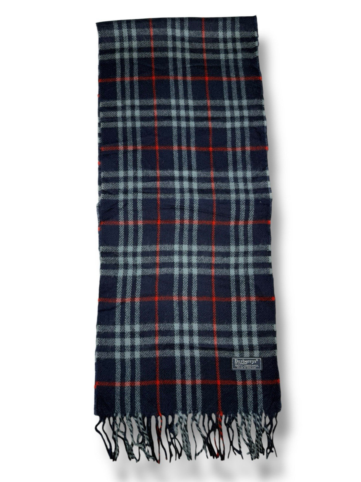 Burberry Schal – Dunkelblau/Marine – 100 % Lammwolle