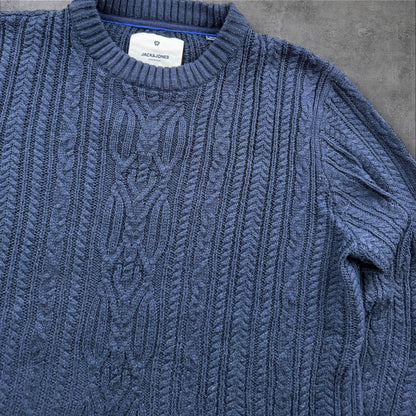 Jack & Jones Premium Strickpullover – Navy – Herren L – Muster 