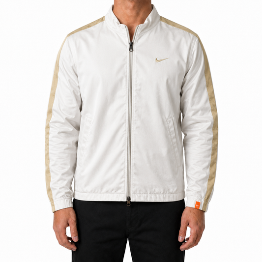 Nike Track Jacket – Weiß/Gold – Damen L (Baggy Fit) premium